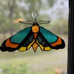 Lila Moth Suncatcher Glass Pattern