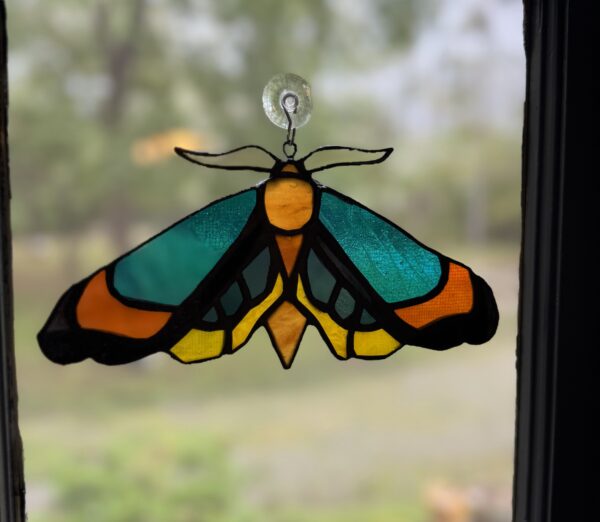 Lila Moth Suncatcher Glass Pattern