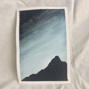 Mountainside on a Blue Night