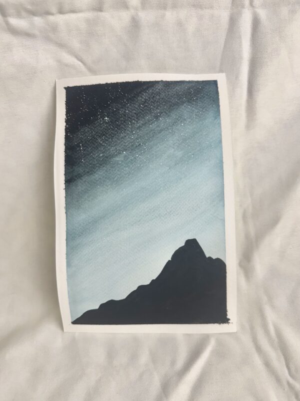 Mountainside on a Blue Night