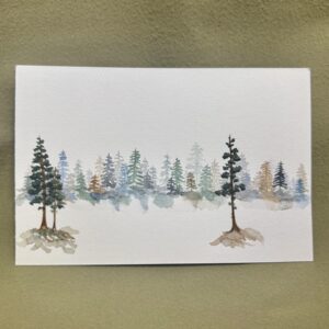 Treeline in Neutral Tones Watercolor