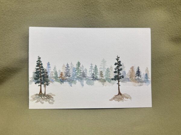Treeline in Neutral Tones Watercolor