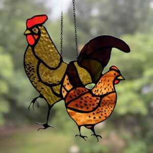 Chickens Stained Glass