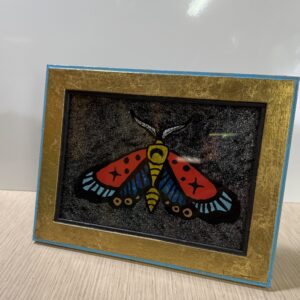 Lila Moth Painting on Glass