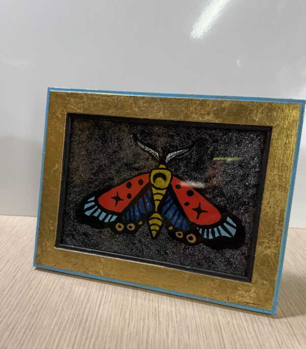 Lila Moth Painting on Glass